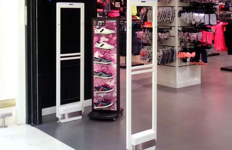 EAS system installed at the entrance of a retail store in Dubai, preventing theft