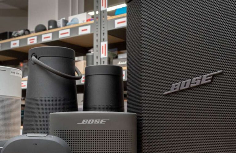 High-quality speakers installed in a gym, delivering clear sound for an immersive audio experience.